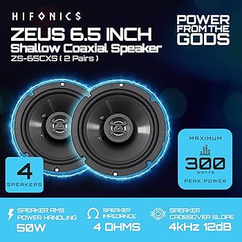 Amazon.com: Hifonics 2 Pack Zeus ZS65CXS 6.5 Inch 3-Way Shallow